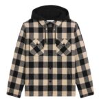 CELINE HOODED OVERSHIRT IN CHECK WOOL