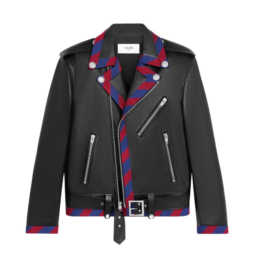 5 CELINE BRAIDED BIKER IN CALFSKIN BLACK