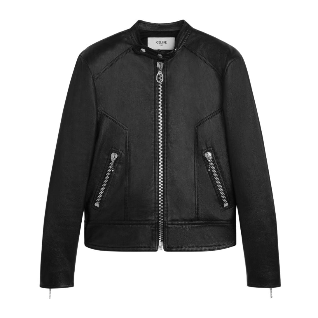 5 CELINE RACER BLOUSON JACKET IN SOFT LAMBSKIN