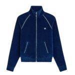 CELINE TRIOMPHE TRACKSUIT JACKET IN VELVET JERSEY BORDEAUX-ECRU