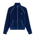 CELINE TRIOMPHE TRACKSUIT JACKET IN VELVET JERSEY BLACK-WHITE