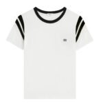 CELINE TRIOMPHE REGULAR T SHIRT IN COTTON JERSEY DEEP NAVY-WHITE