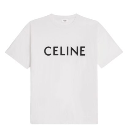 CELINE LOOSE T SHIRT IN COTTON JERSEY BLACK-WHITE