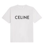CELINE LOOSE T SHIRT IN COTTON JERSEY CHALK-BLACK