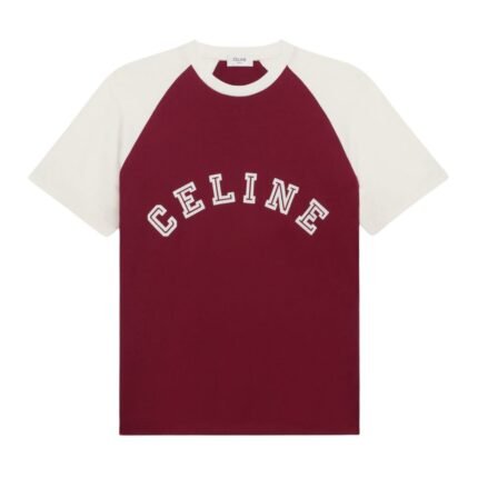 CELINE LOOSE T SHIRT IN COTTON JERSEY VINTAGE BURGUNDY
