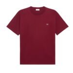 CELINE TRIOMPHE LOOSE T SHIRT IN COTTON JERSEY VINTAGE BURGUNDY-ECRU