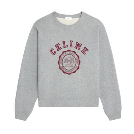 CELINE BLASON LOOSE SWEATSHIRT IN COTTON FLEECE GREY MELANGE