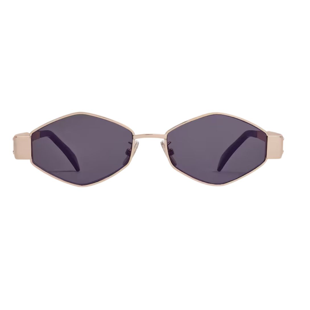 5 CELINE TRIOMPHE METAL 02 SUNGLASSES IN METAL ROSE GOLD-SMOKE