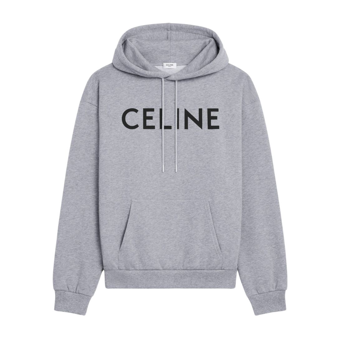 5 CELINE LOOSE HOODIE IN COTTON FLEECE GREY