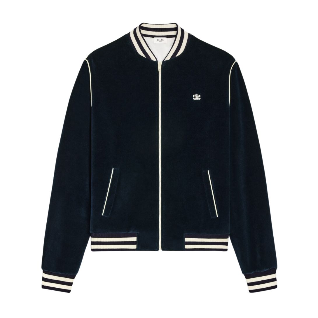5 CELINE TRIOMPHE TEDDY JACKET IN VELVET JERSEY