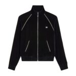 CELINE TRIOMPHE TRACKSUIT JACKET IN VELVET JERSEY NAVY