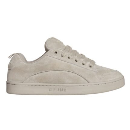 CELINE HUNTINGTON LOW LACE UP SNEAKER IN SUEDE CALFSKIN AND MESH