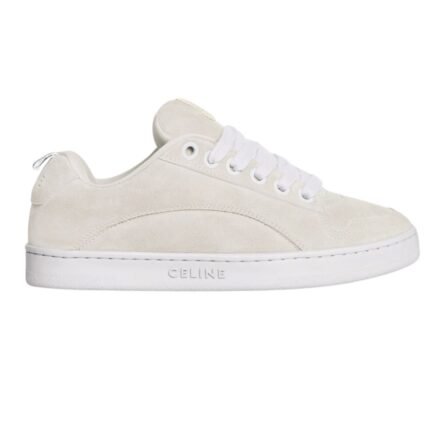 CELINE HUNTINGTON LOW LACE UP SNEAKER IN SUEDE CALFSKIN AND MESH BLACK