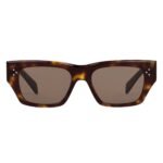 CELINE BLACK FRAME 55 SUNGLASSES IN ACETATE CARAMEL TRANSPARENT KHAKI