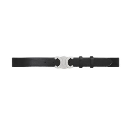CELINE LARGE TRIOMPHE BELT IN VINTAGE CALFSKIN DARK BROWN