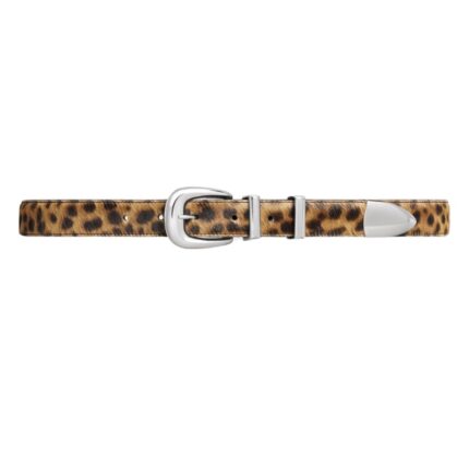 CELINE MEDIUM WESTERN BELT IN PONY CALFSKIN WITH LEOPARD PRINT