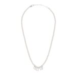 CELINE MONOCHROMS NECKLACE IN GLASS PEARLS AND BRASS WITH RHODIUM FINISH