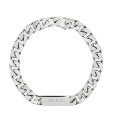 CELINE GOURMETTE BRACELET IN BRASS WITH RHODIUM FINISH