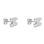 CELINE TRIOMPHE RHINESTONE STUDS IN STRASS AND BRASS WITH SILVER FINISH