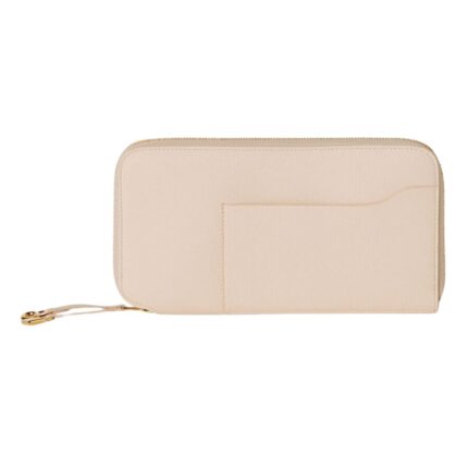 LORO PIANA EXTRA ZIP AROUND PURSE CREAMED HONEY