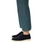 LORO PIANA OPEN WALK ANKLE BOOT ARGO BLUE MELANGE