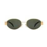 CELINE TRIOMPHE METAL 01 SUNGLASSES IN METAL SILVER-SMOKE