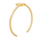 CELINE TRIOMPHE ASYMMETRIC CUFF IN BRASS WITH RHODIUM FINISH