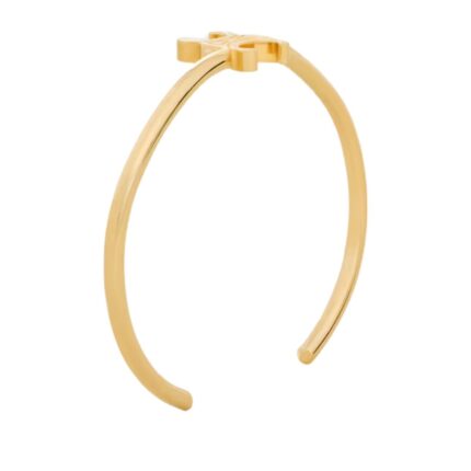 CELINE TRIOMPHE ASYMMETRIC CUFF IN BRASS WITH GOLD FINISH