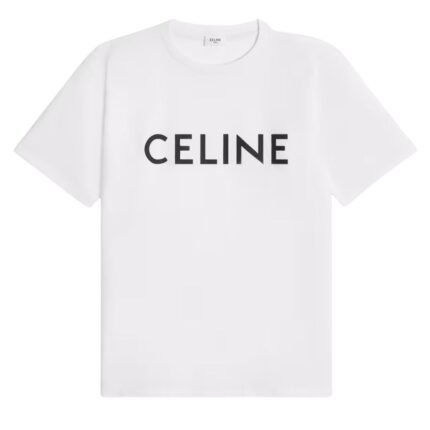CELINE LOOSE T SHIRT IN COTTON JERSEY BLACK-WHITE