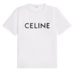 CELINE LOOSE T SHIRT IN COTTON JERSEY ECRU-BLACK