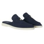 LORO PIANA BABOUCHE CHARMS WALK LOAFER ARGO BLUE MELANGE