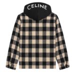 CELINE HOODED OVERSHIRT IN CHECK WOOL