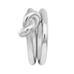 CELINE KNOT DOUBLE RING IN BRASS WITH RHODIUM FINISH