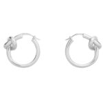 CELINE KNOT SMALL HOOPS IN BRASS WITH RHODIUM FINISH