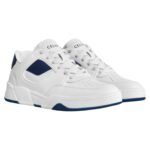 CELINE TRAINER CT 09 LOW LACE UP SNEAKER IN CALFSKIN AND MESH OPTIC WHITE-NAVY