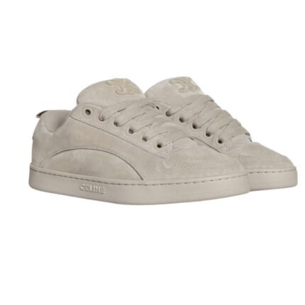 CELINE HUNTINGTON LOW LACE UP SNEAKER IN SUEDE CALFSKIN AND MESH