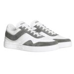 CELINE TRAINER LOW LACE UP SNEAKER IN SUEDE CALFSKIN AND CALFSKIN GREY
