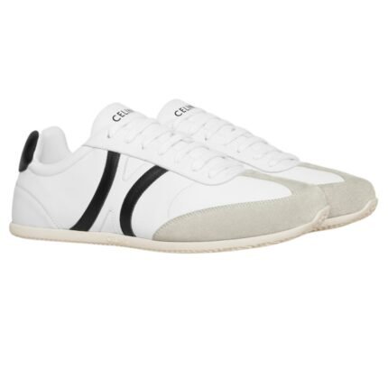 CELINE JOGGER LOW LACE UP SNEAKER WITH TRIOMPHE IN CALFSKIN AND SUEDE CALFSKIN
