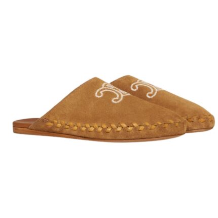 CELINE MARLOU TRIOMPHE MULE IN SUEDE CALFSKIN