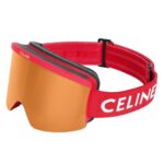 CELINE SKI MASK IN INJECTED NYLON WITH MIRROR LENSES RED