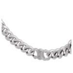 CELINE TRIOMPHE GOURMETTE NECKLACE IN BRASS WITH RHODIUM FINISH