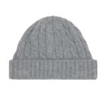 CELINE TRIOMPHE CABLE KNIT BEANIE IN CASHMERE GREY