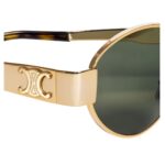 CELINE TRIOMPHE METAL 01 SUNGLASSES IN METAL GOLD-GREEN
