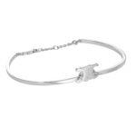 CELINE TRIOMPHE ARTICULATED BRACELET IN BRASS WITH RHODIUM FINISH