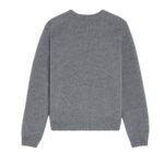 CELINE TRIOMPHE CREW NECK SWEATER IN WOOL AND CASHMERE GREY-OFF WHITE