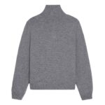 CELINE TRIOMPHE TRUCKER SWEATER IN WOOL AND CASHMERE GREY-OFF WHITE
