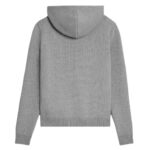 CELINE TRIOMPHE HOODED SWEATER IN WOOL AND CASHMERE MEDIUM GREY