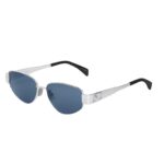 CELINE TRIOMPHE METAL 04 SUNGLASSES IN METAL SILVER-BLUE