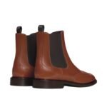 CELINE DONAVAN CHELSEA BOOT WITH BROGUES IN POLISHED BULL TAN