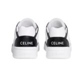 CELINE TRAINER CT 07 LOW LACE UP SNEAKER IN CALFSKIN OPTIC WHITE-BLACK